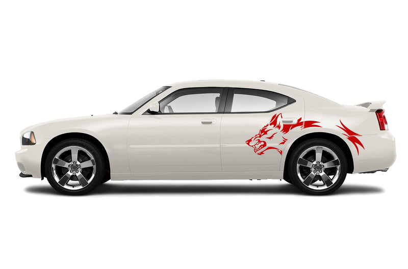 Wild coyote side graphics stickers decals for Dodge Charger 2006-2010