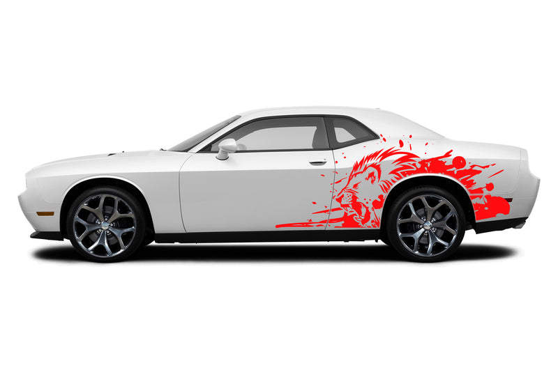 Wild lion side graphics stickers decals for Dodge Challenger