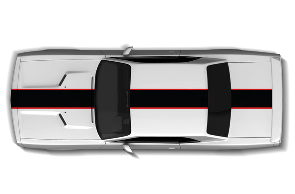 Center stripes pinstriping decals for Dodge Challenger 2008-2014
